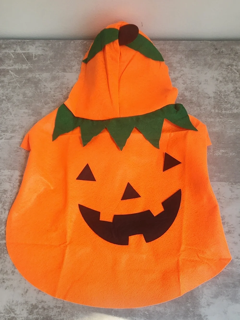 Pumpkin Dog Halloween Costume - Orange Hooded Jack-O'-Lantern S/M
